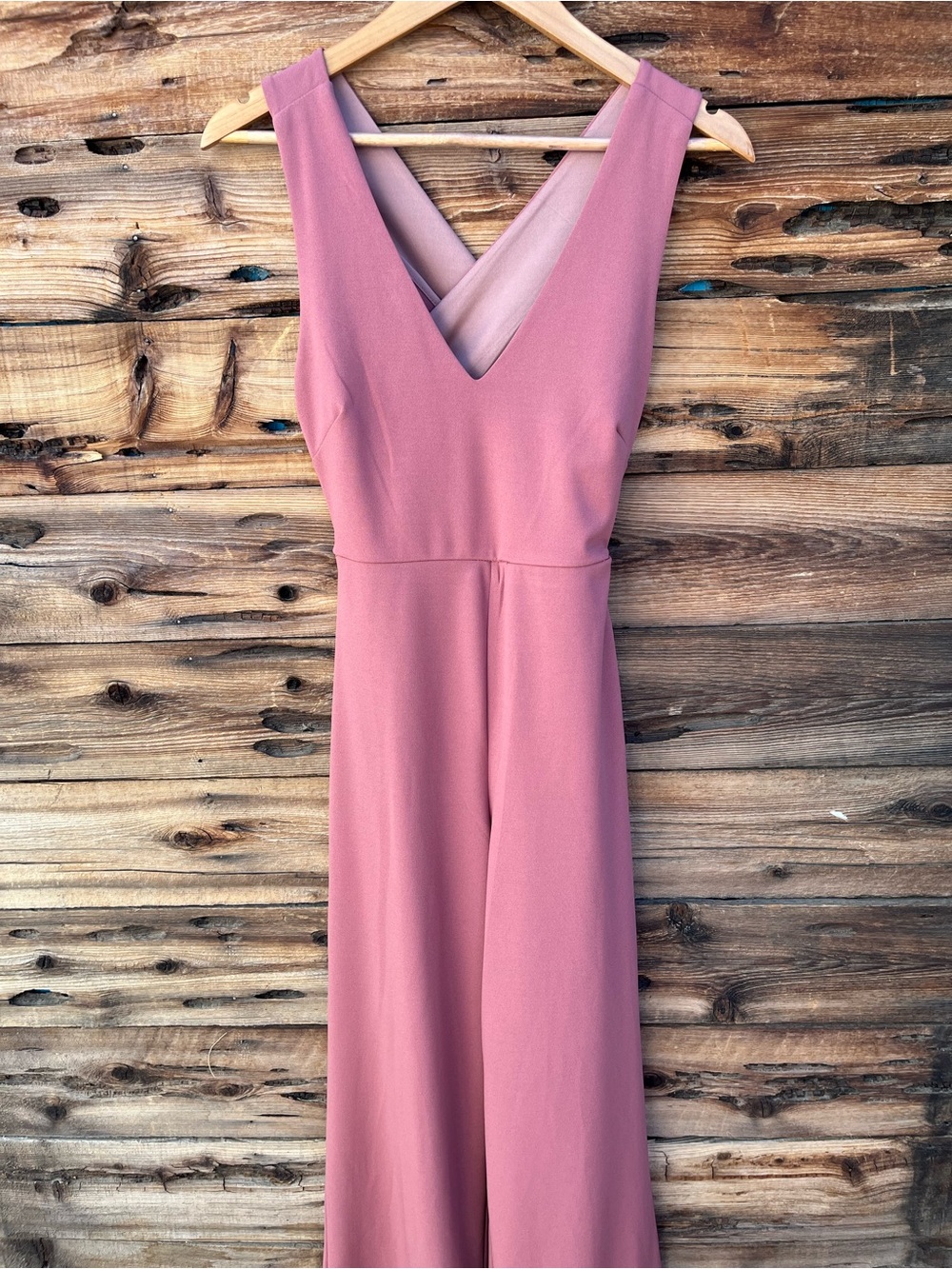 JOE & ELLE | Sleeveless V-Neck Mauve Rose Jumpsuit M - Picture 2 of 5